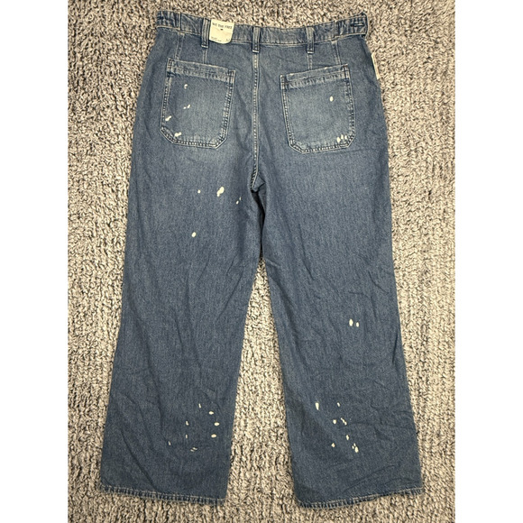 Free People We The Free Palmer Cuffed Jeans Women's Size 32 Paint Splatter Boho - Picture 5 of 16